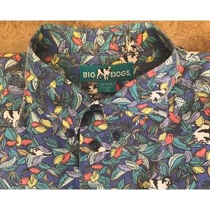 Big Dogs | Vtg 90’s Y2K Button-Down Camp Shirt • Dog & Leaf Print 2X